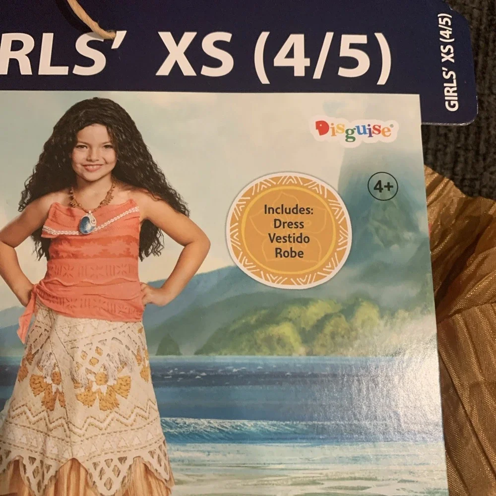 Disney MOANA Classic Costume for Girls Size XS (4/5) Halloween Dress Up Play NEW